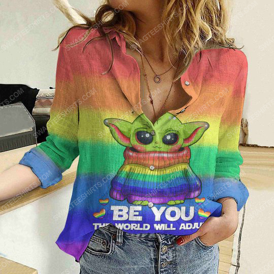 [special edition] LGBT baby yoda fully printed poly cotton casual shirt – Maria