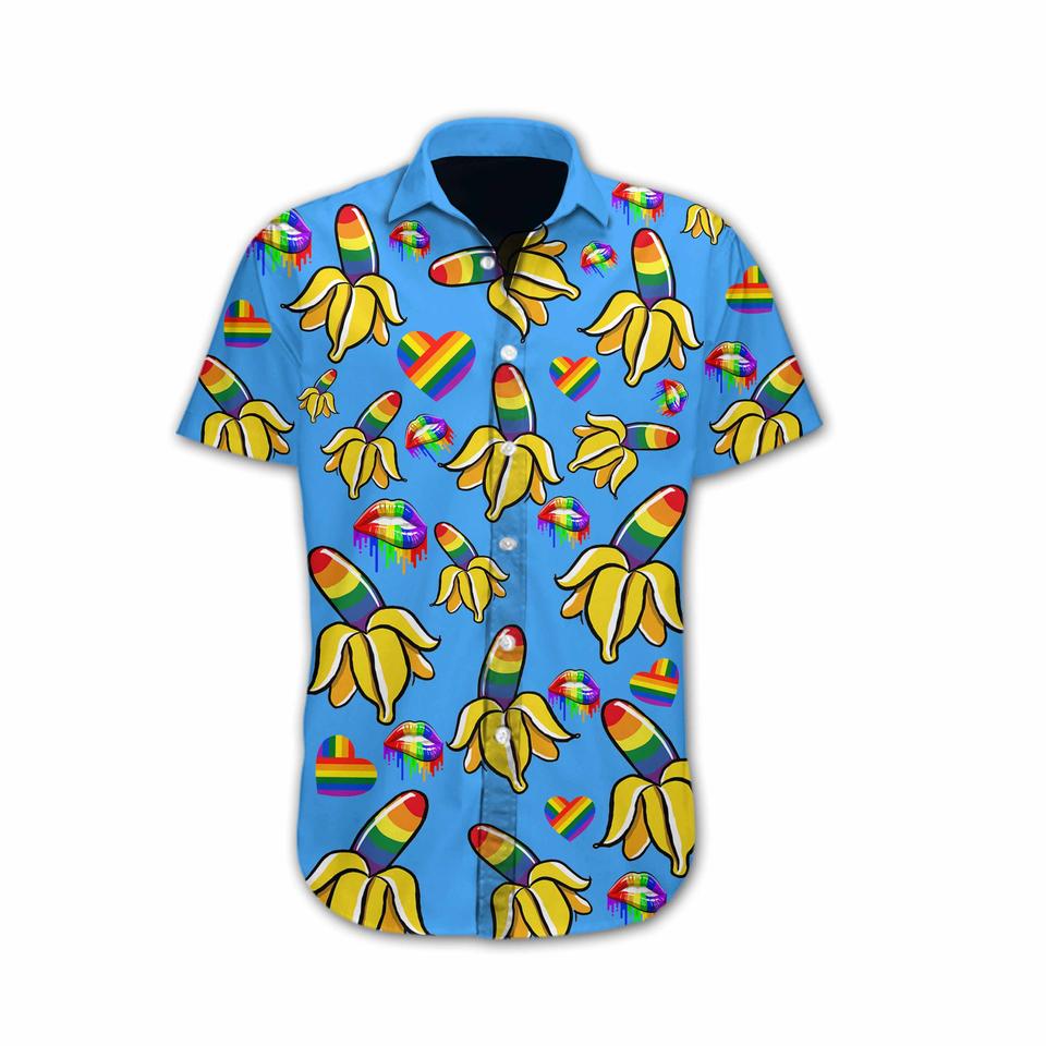 LGBT banana hawaiian shirt1