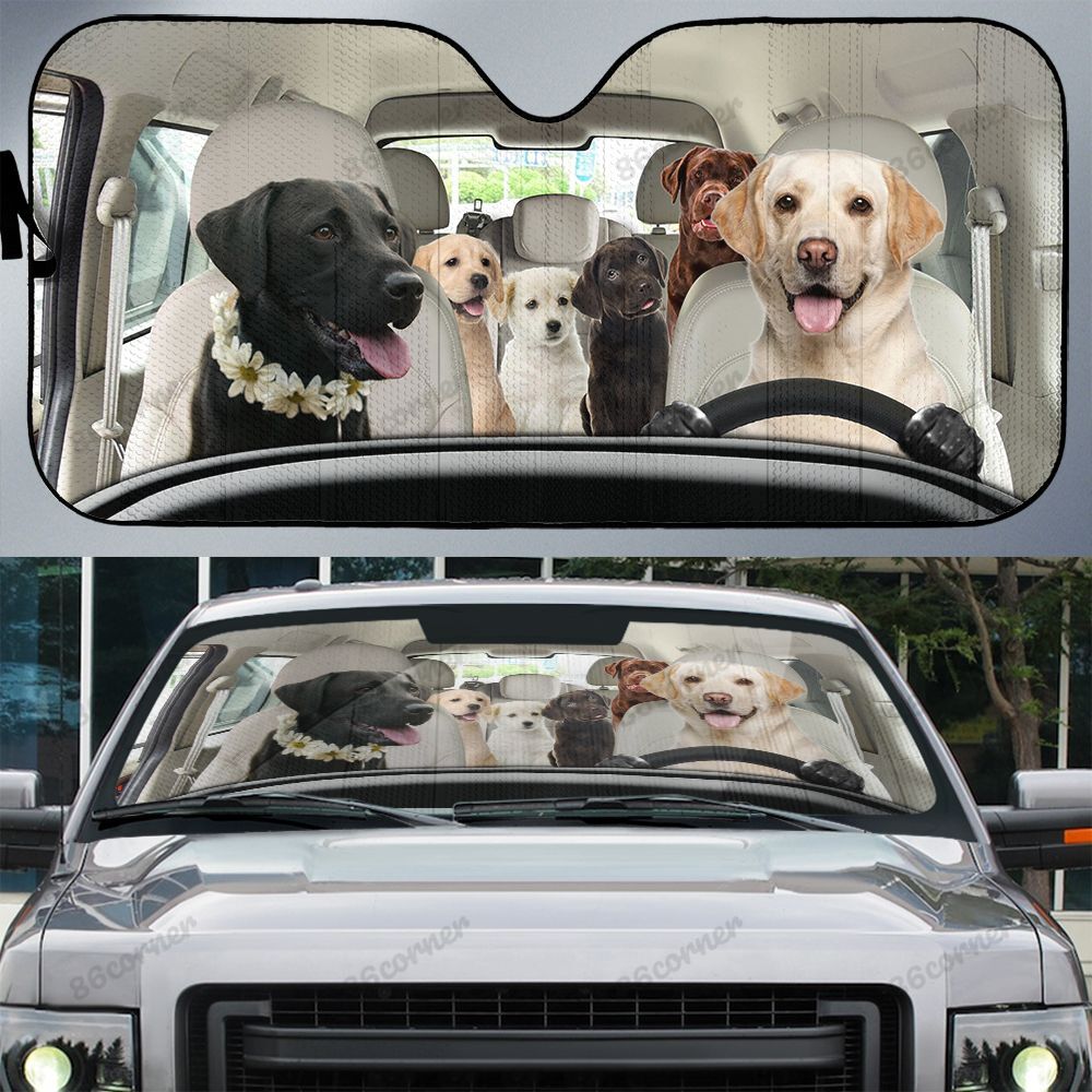Labrador family car sunshade