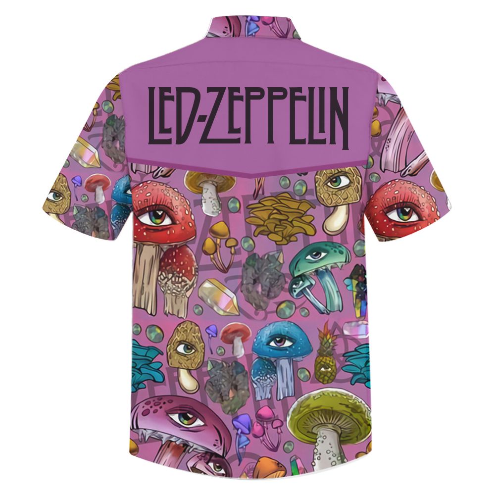 Led Zeppelin mushroom hawaiian shirt - Picture 2