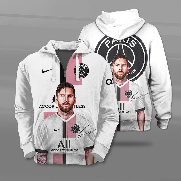 Lionel Messi Paris Saint Germain 3d zip hoodie