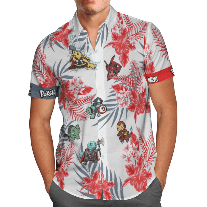 MARVEL pokemon hawaiian shirt 1