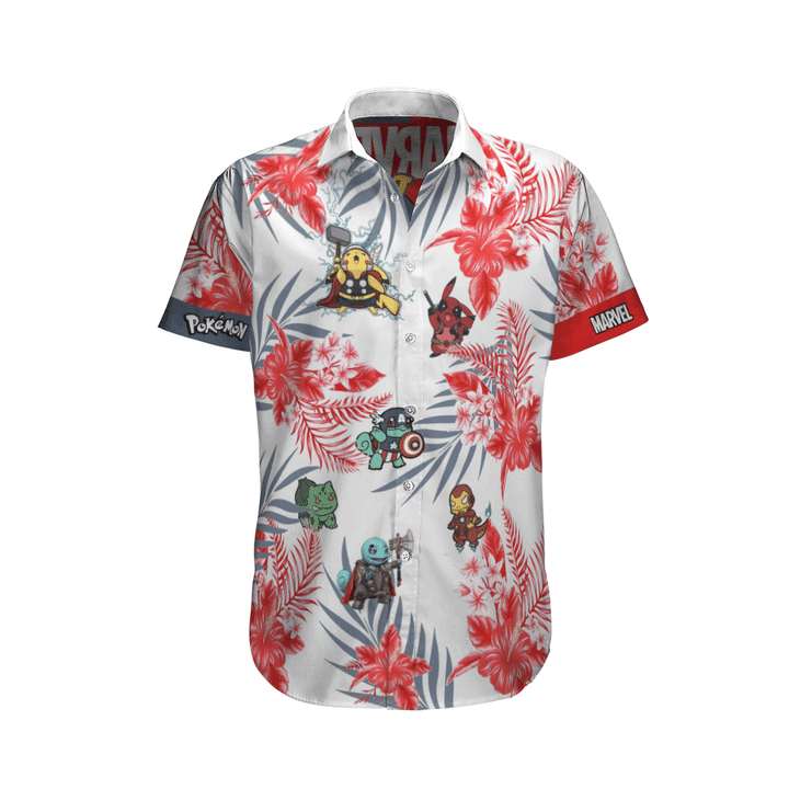 MARVEL pokemon hawaiian shirt