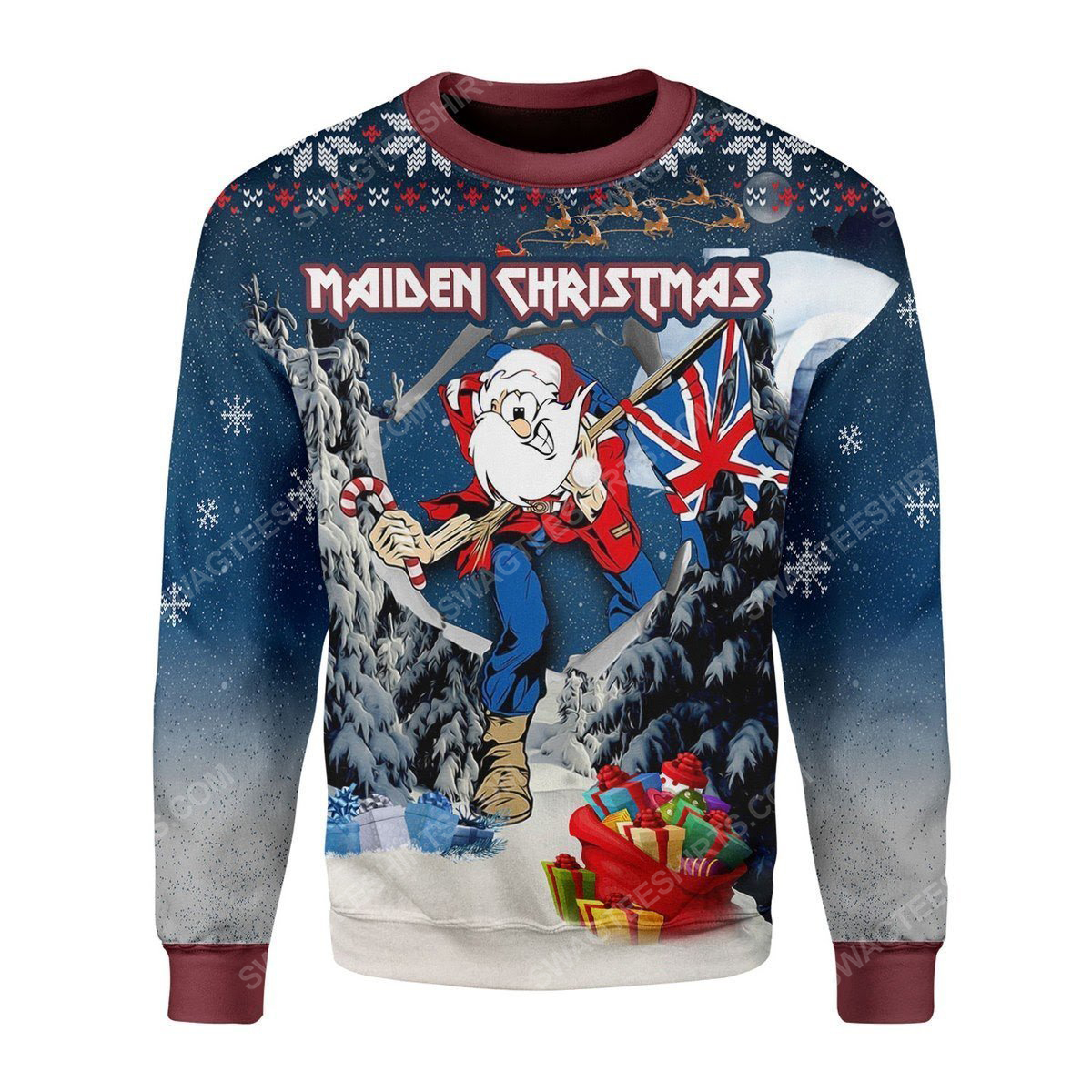 [special edition] Maiden christmas santa iron maiden ugly christmas sweater – maria