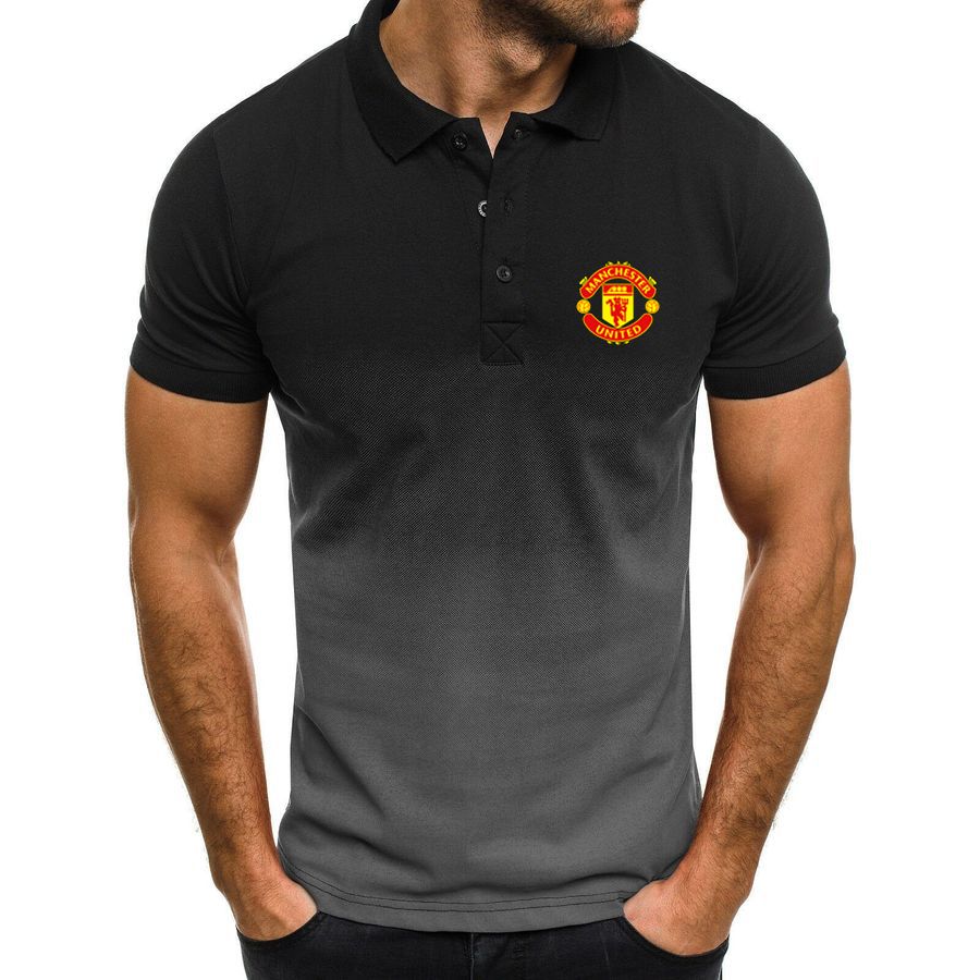Manchester United men's gradient polo shirt - Black