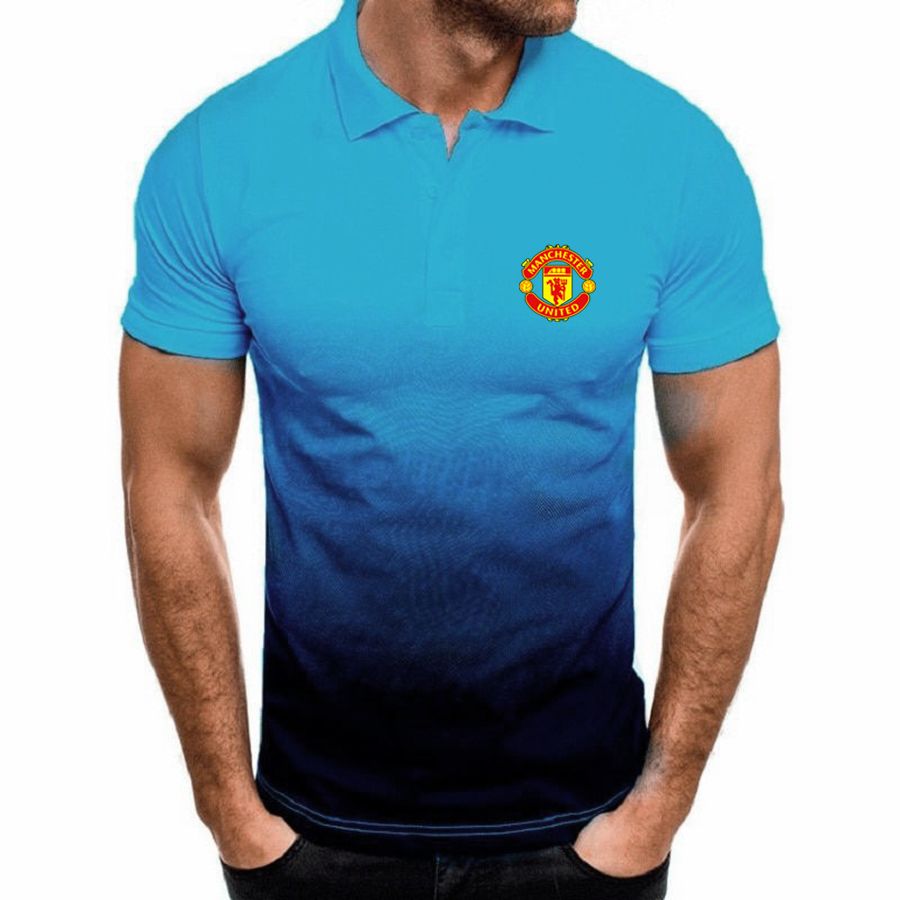 Manchester United men's gradient polo shirt - Blue