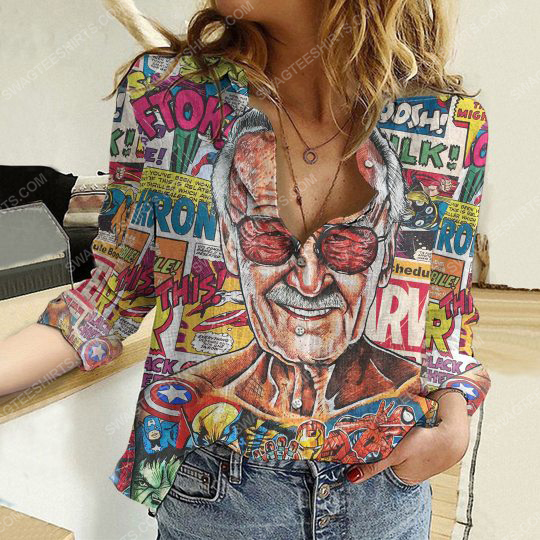 [special edition] Marvel stan lee fully printed poly cotton casual shirt – Maria