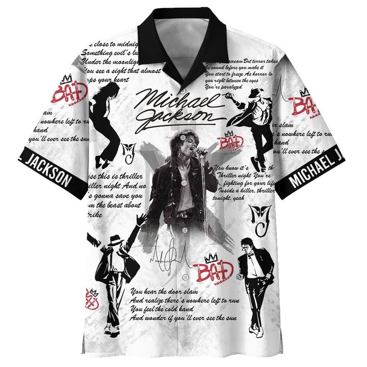 Michael Jackson Lyrics Hawaiian Shirt 1