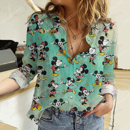 [special edition] Mickey and minnie fully printed poly cotton casual shirt – Maria