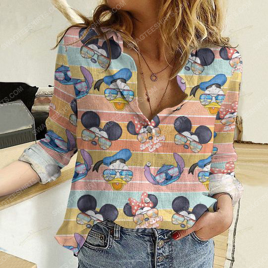 Mickey mouse and donald duck fully printed poly cotton casual shirt 2(1)