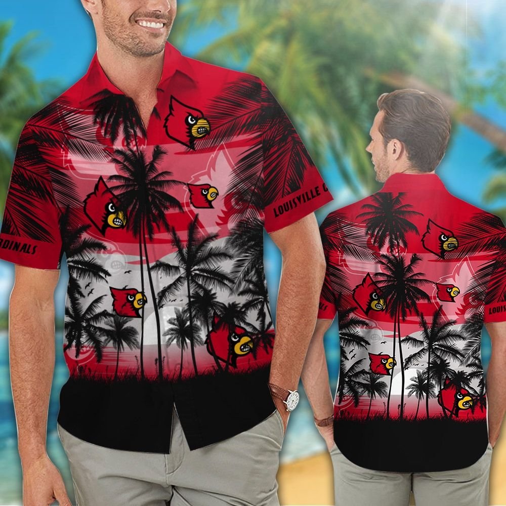 NCAA Louisville Cardinals tropical hawaiian shirt