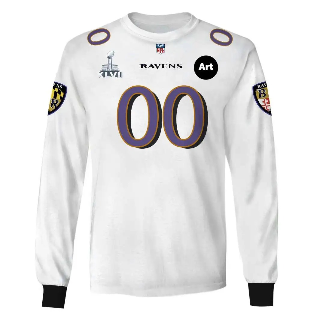 NFL Baltimore Ravens Custom Name Number 3D Full Print Shirt 3