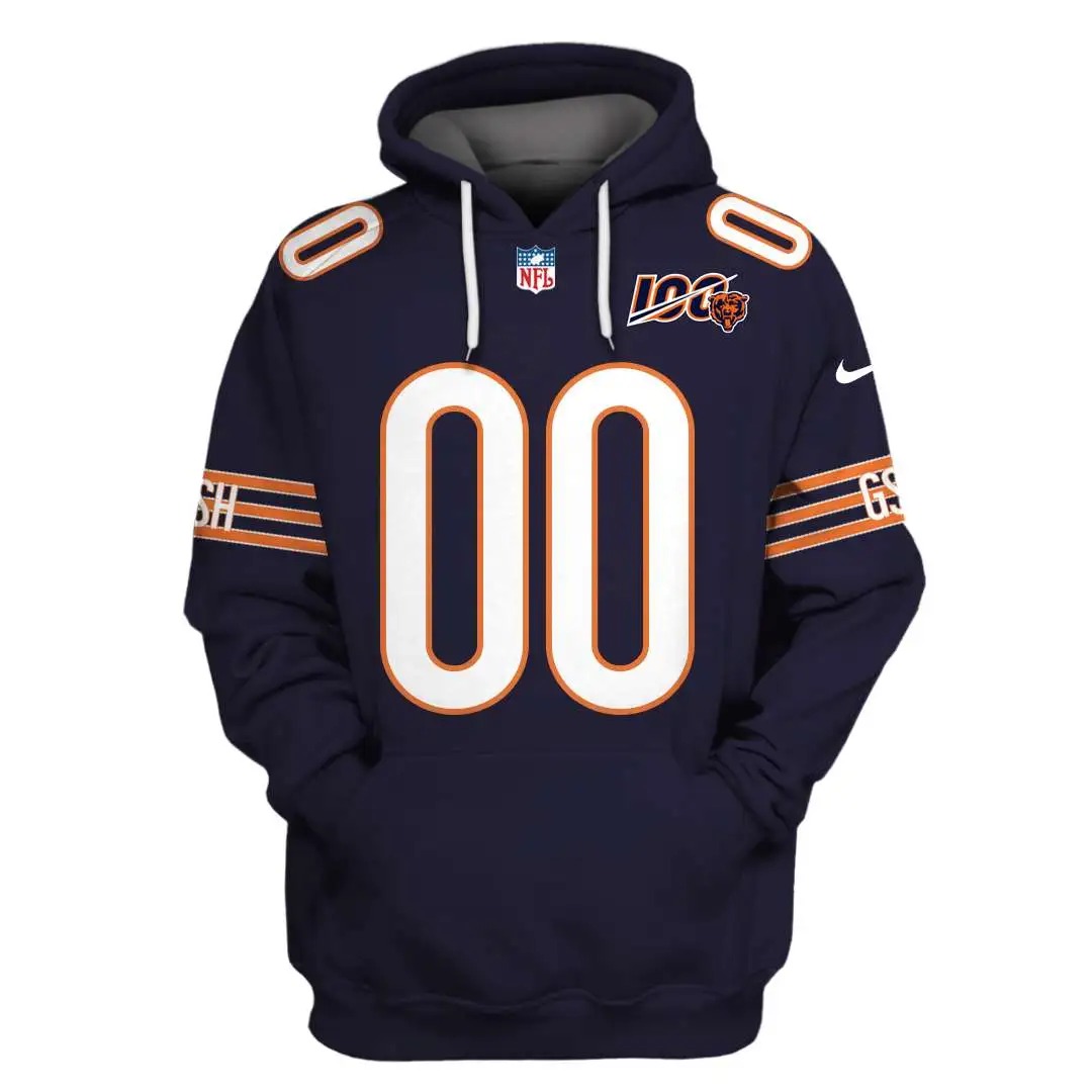 NFL Chicago Bears Custom Name Number 3D Full Print Shirt 1