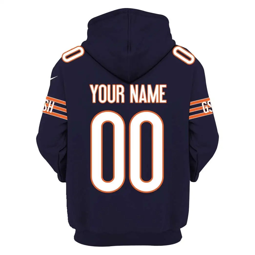 NFL Chicago Bears Custom Name Number 3D Full Print Shirt 2