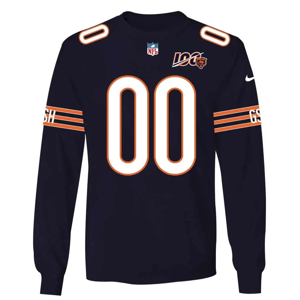 NFL Chicago Bears Custom Name Number 3D Full Print Shirt 3