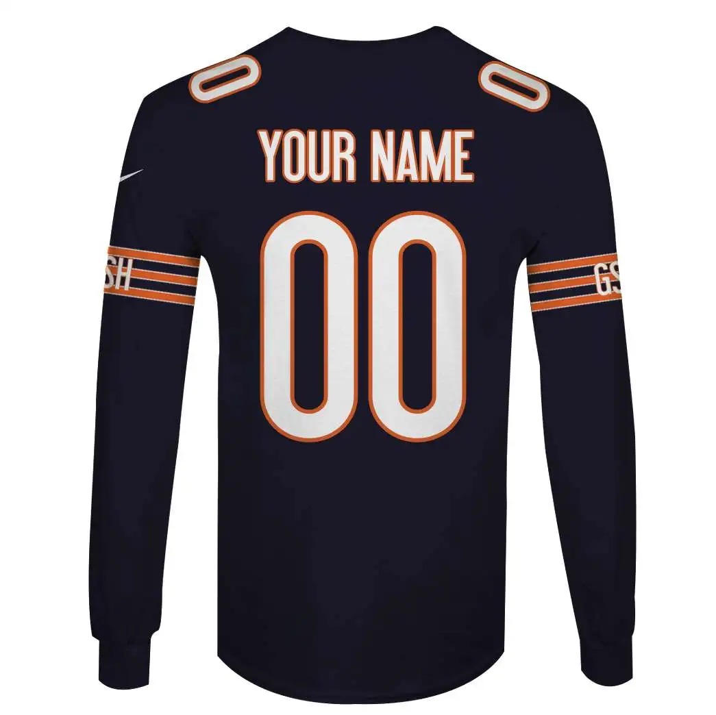 NFL Chicago Bears Custom Name Number 3D Full Print Shirt 4
