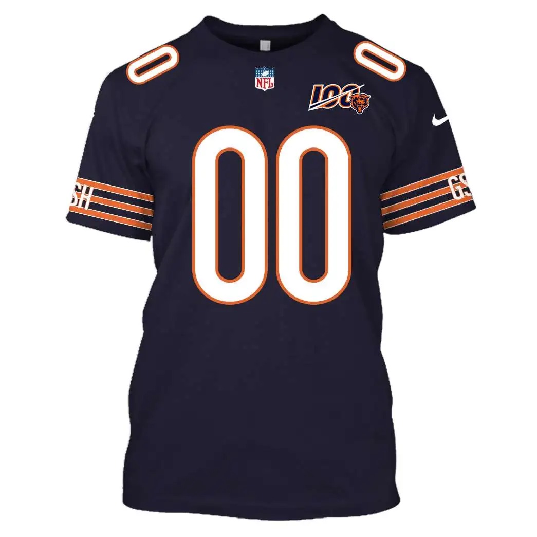 NFL Chicago Bears Custom Name Number 3D Full Print Shirt 5