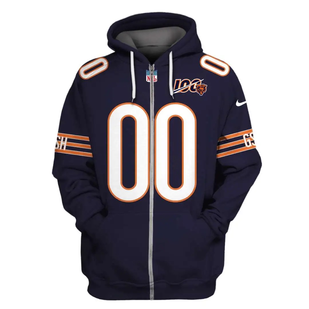 NFL Chicago Bears Custom Name Number 3D Full Print Shirt