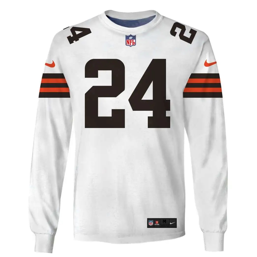 NFL Cleveland Browns Custom Name Number 3D Full Print Shirt 3