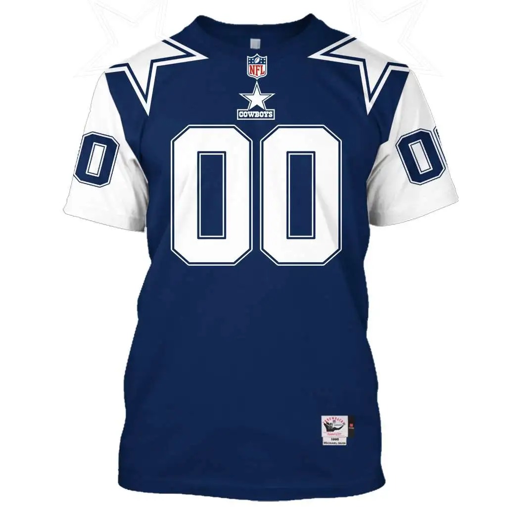 NFL Dallas Cowboys Custom Name Number 3D Full Print Shirt 3