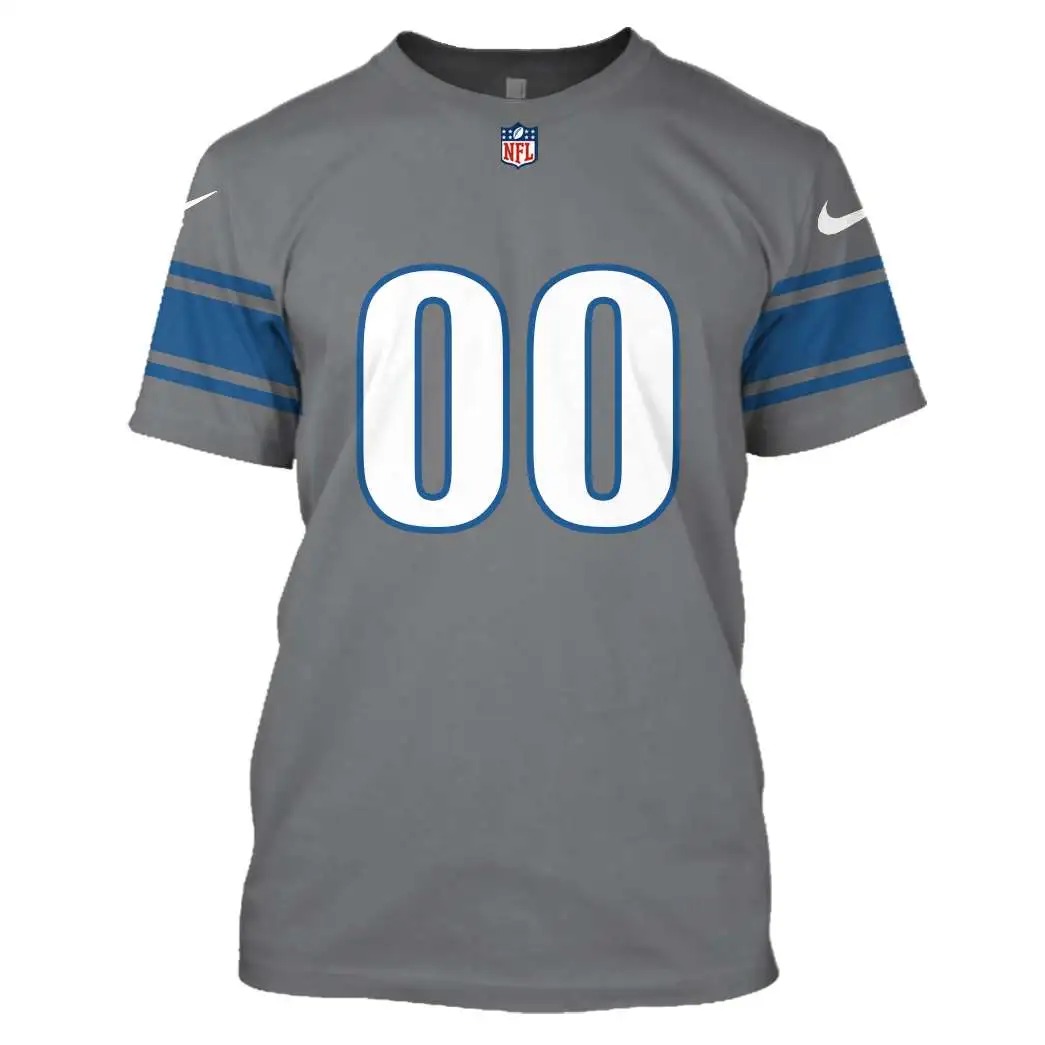 NFL Detroit Lions Custom Name Number 3D Full Print Shirt 4
