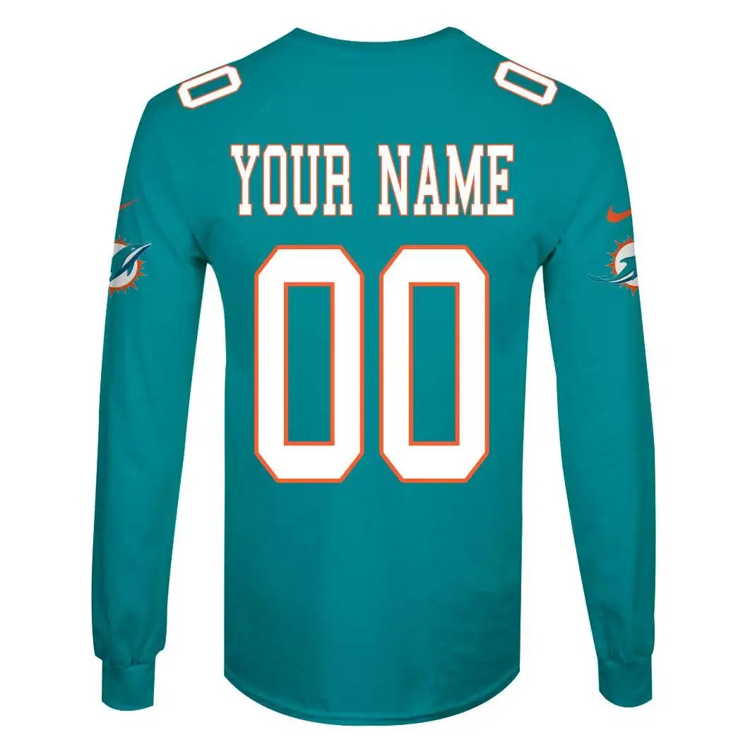 NFL Miami Dolphins Custom Name Number 3D Full Print Shirt 3