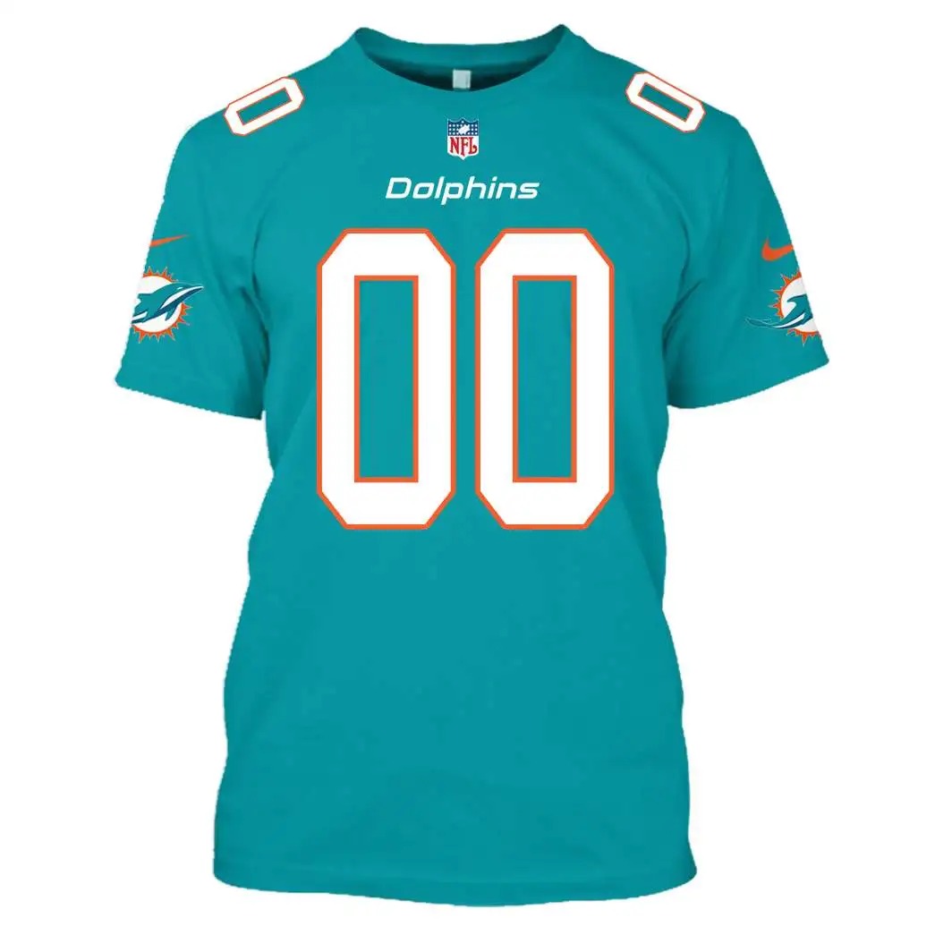 NFL Miami Dolphins Custom Name Number 3D Full Print Shirt 4