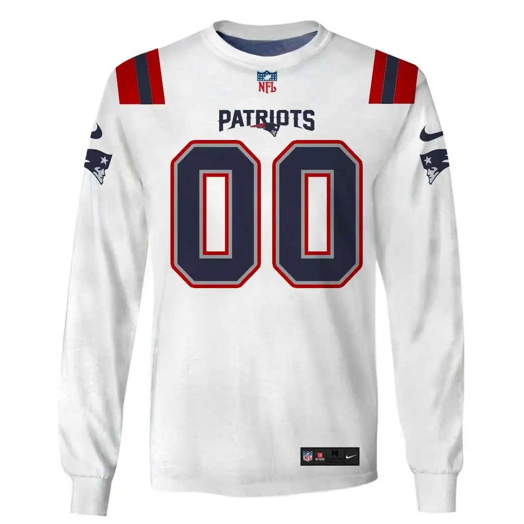 NFL New England Patriots Custom Name Number 3D Full Print Shirt 3