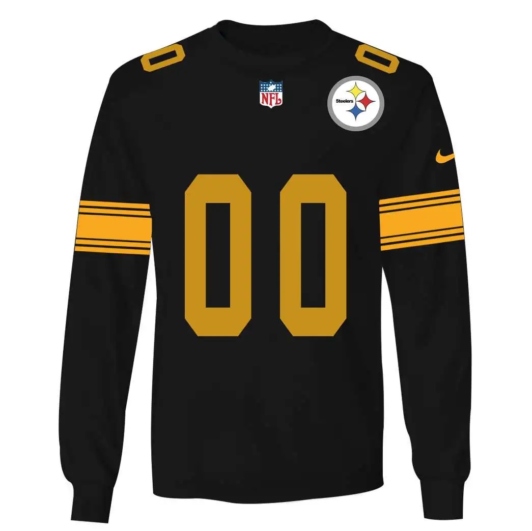 NFL Pittsburgh Steelers Custom Name Number 3D Full Print Shirt 2