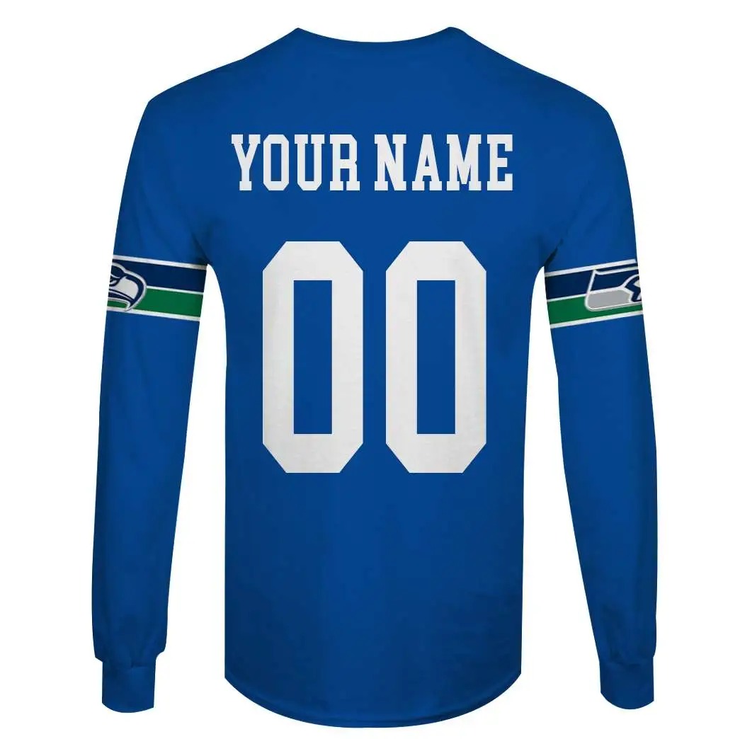 NFL Seattle Seahawks Custom Name Number 3D Full Print Shirt 4