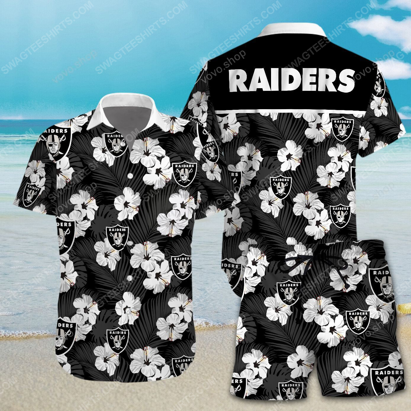 [special edition] National football league oakland raiders printing hawaiian shirt – maria