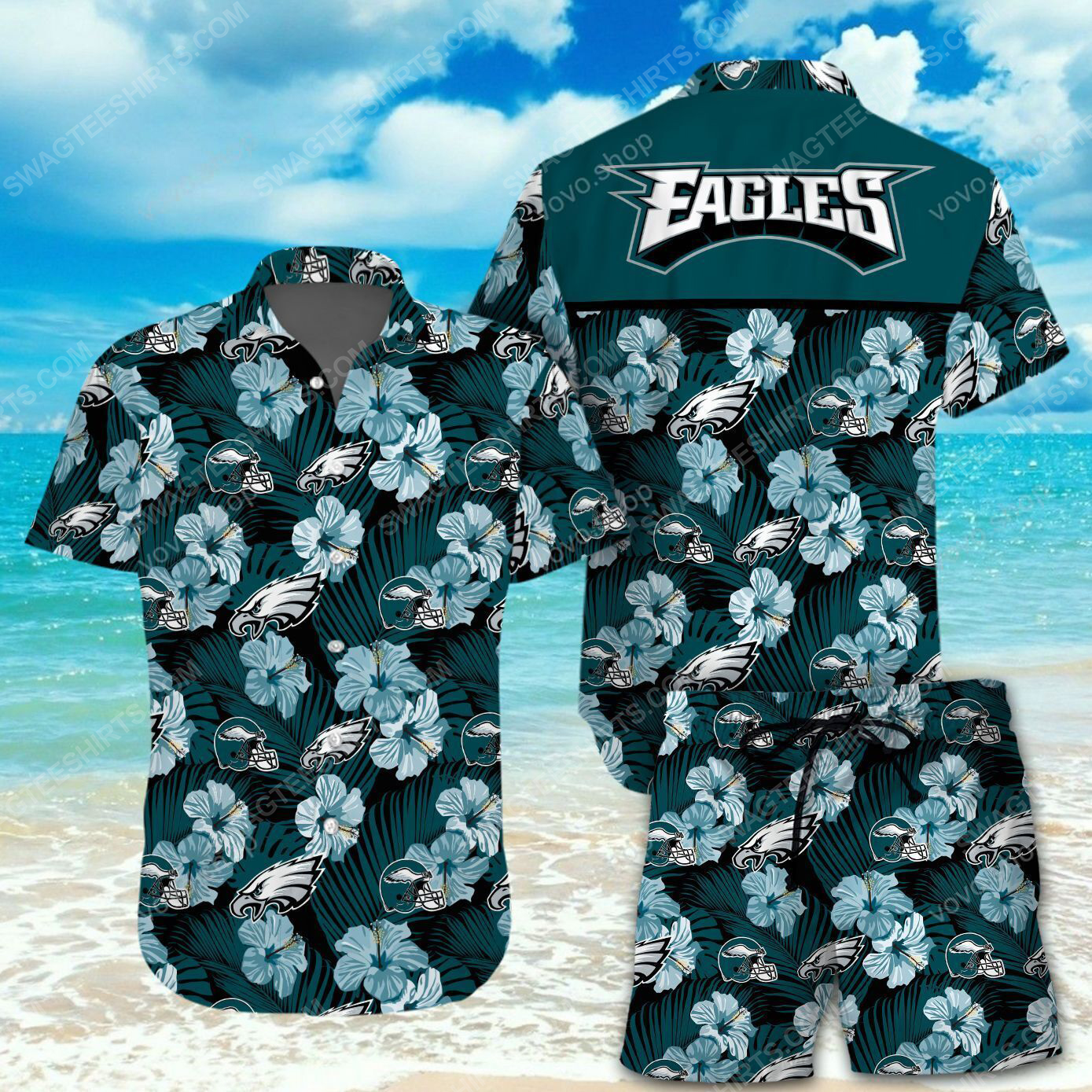 [special edition] National football league philadelphia eagles printing hawaiian shirt- maria