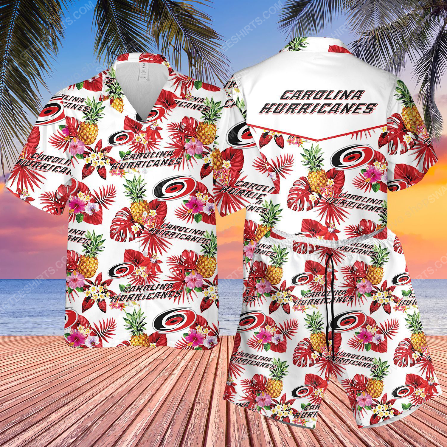 National hockey league carolina hurricanes printing hawaiian shirt