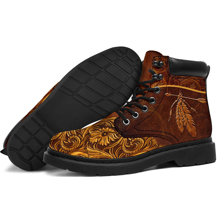 Native Printed Leather Boots1