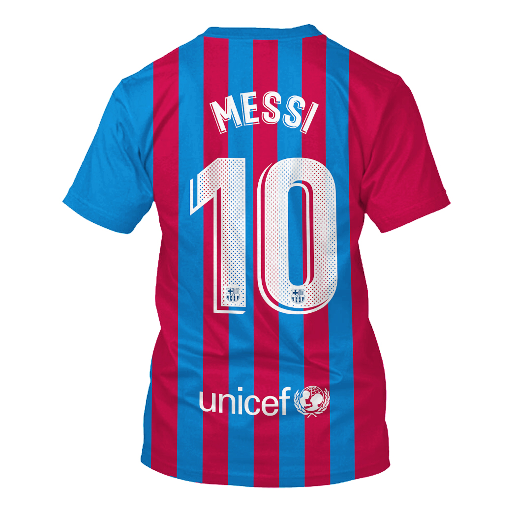 Nike FC Barcelona Rakuten Messi 3d hoodie and shirt 5