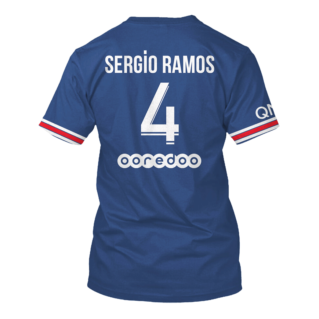 PSG Sergio Ramos 3d hoodie and shirt6