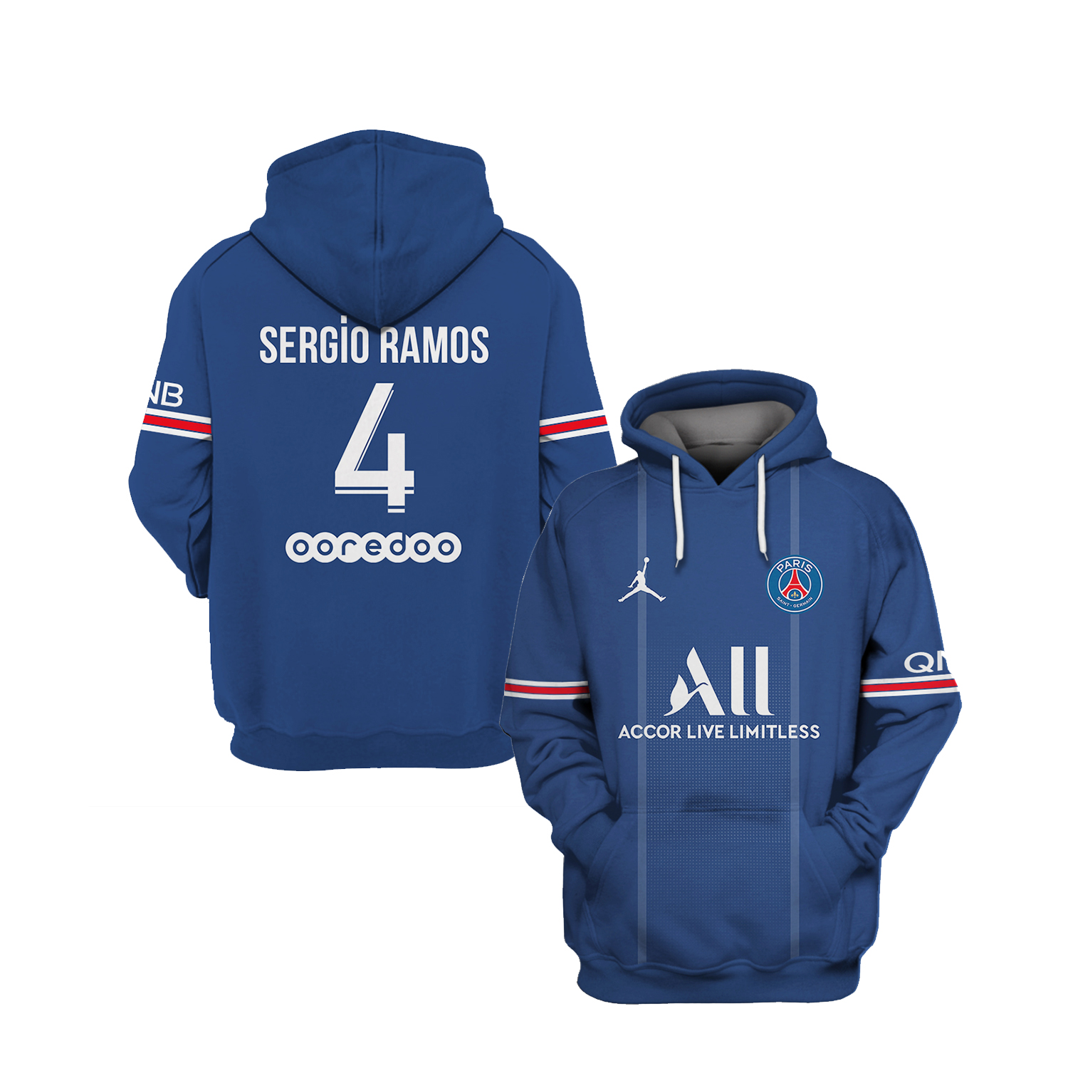 PSG Sergio Ramos 3d hoodie and shirt – LIMITED EDITION