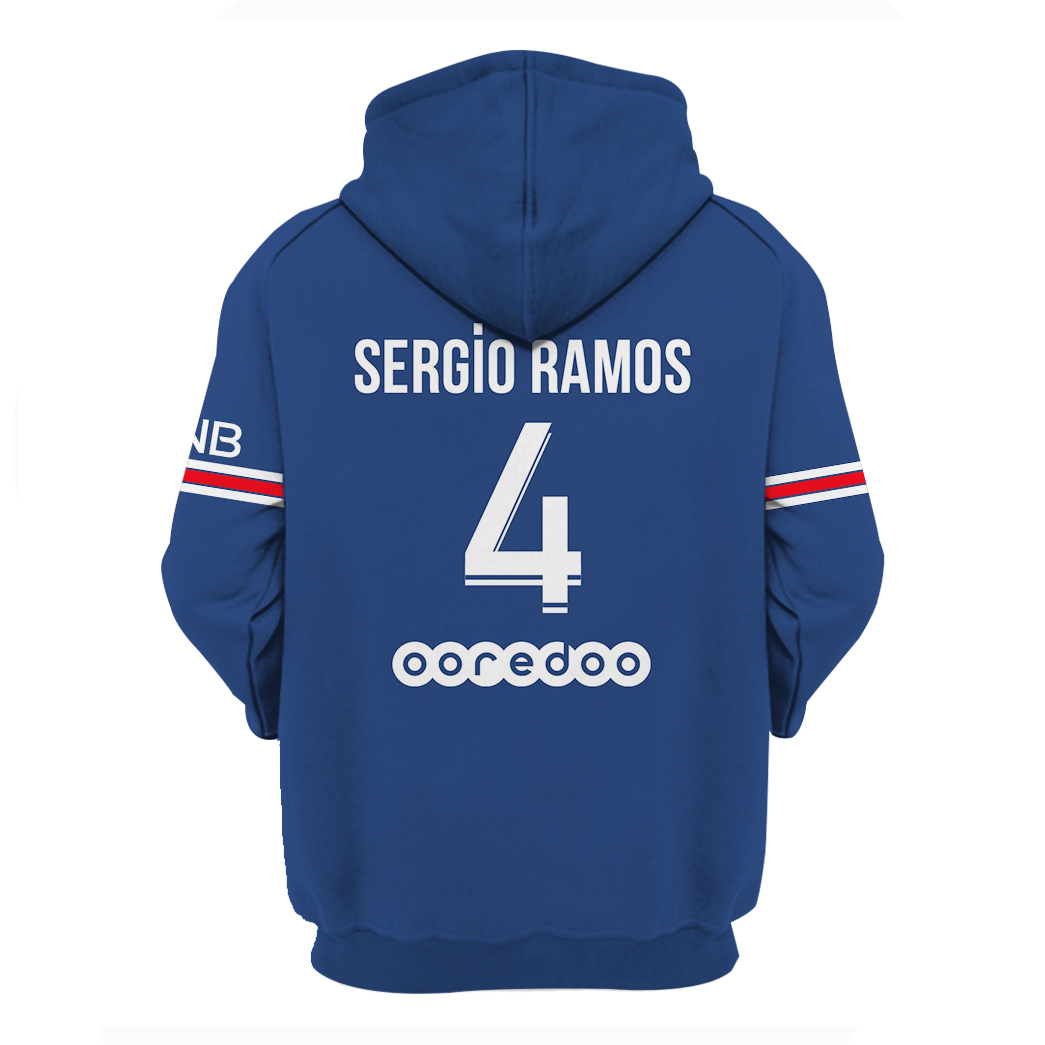 PSG Sergio Ramos 3d hoodie and shirt9