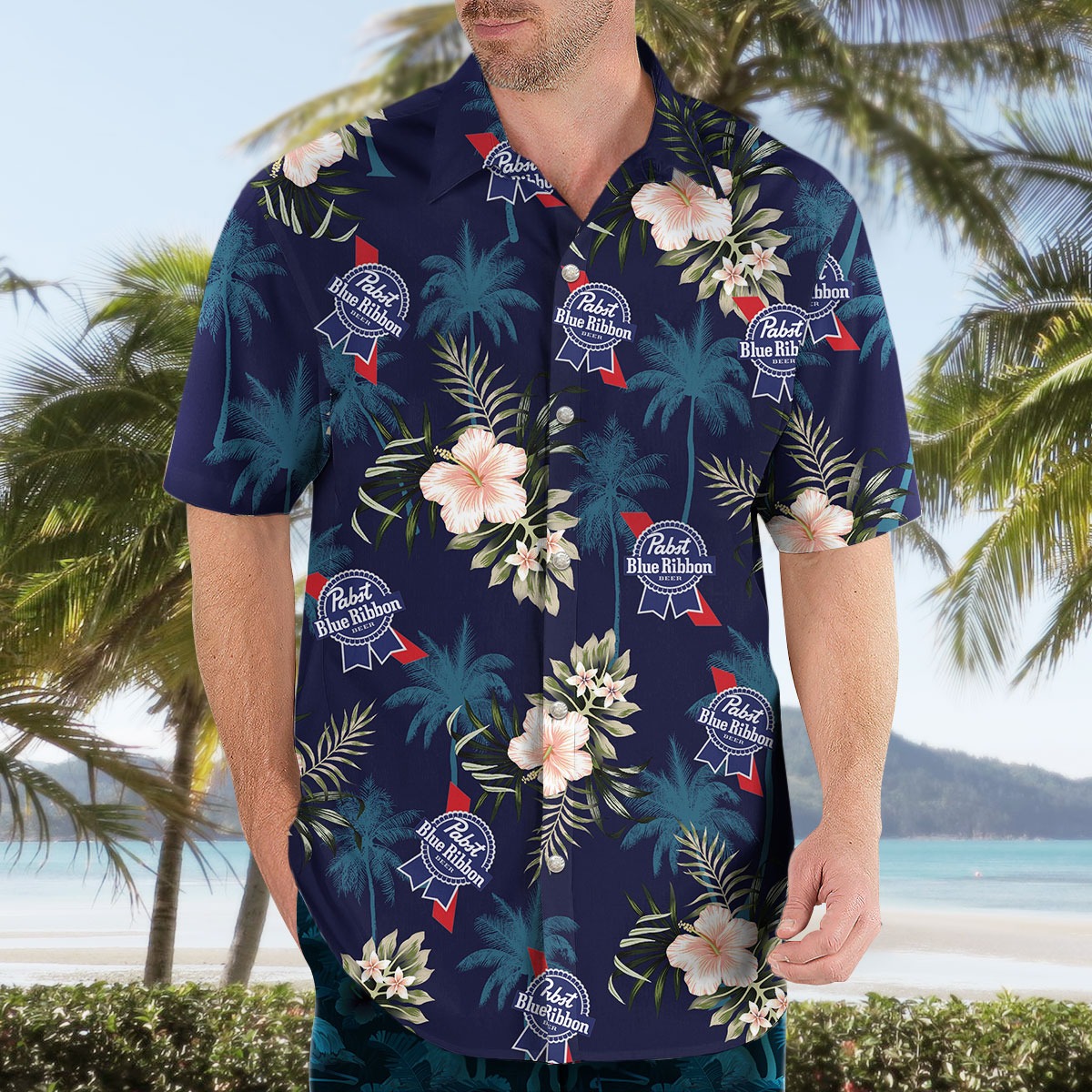 Pabst blue ribbon beer hawaiian shirt – Hothot 250821