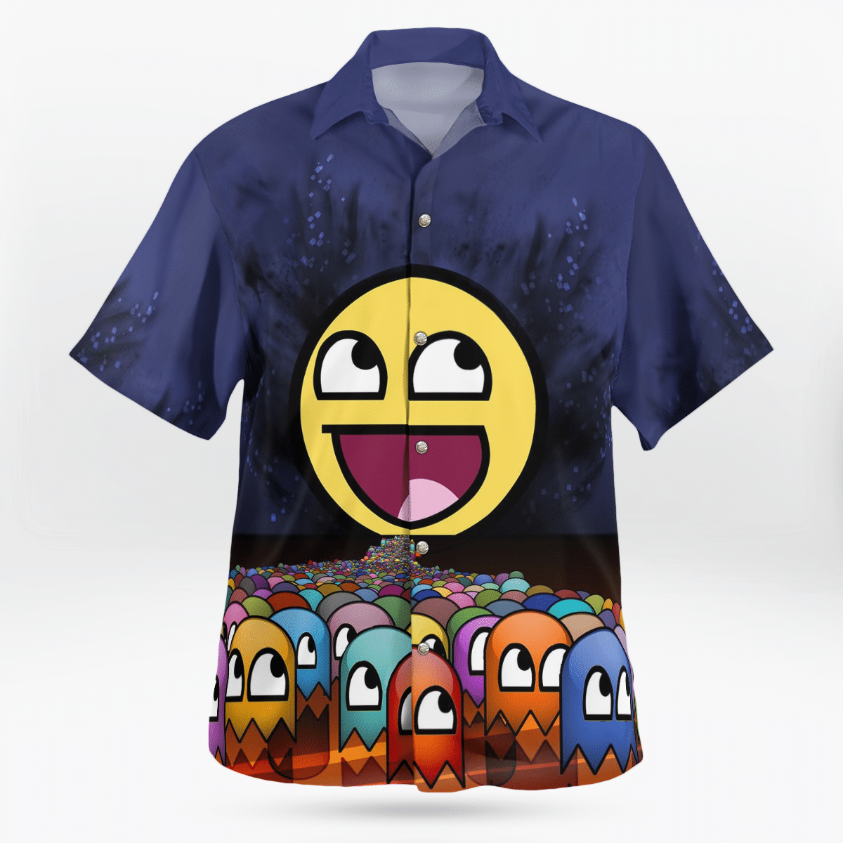Pacman face Hawaiian shirt 1