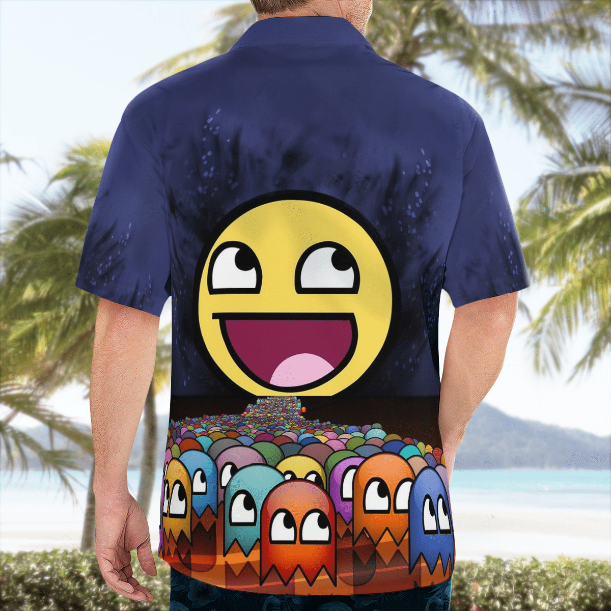 Pacman face Hawaiian shirt 3