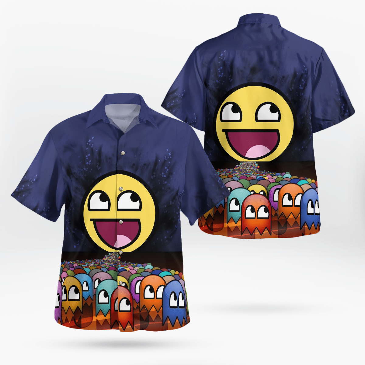 Pacman face Hawaiian shirt