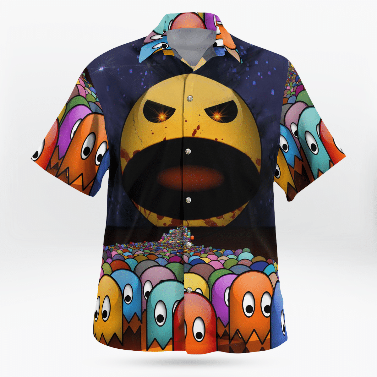 Pacman horror face Hawaiian shirt 1