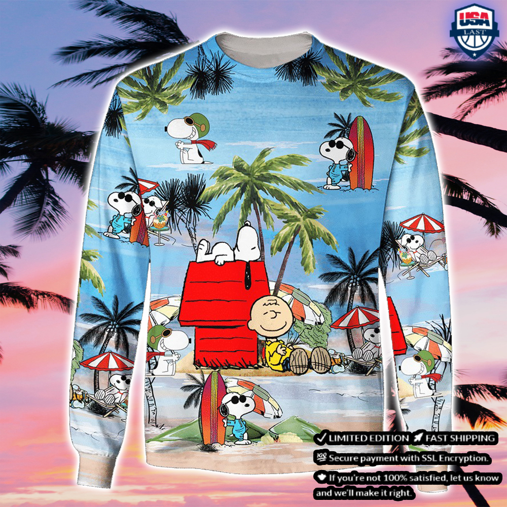 Peanuts Snoopy Summer Time Short Sleeve Hawaiian Shirt 2