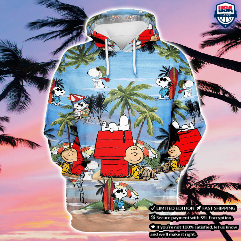 Peanuts Snoopy Summer Time Short Sleeve Hawaiian Shirt 3
