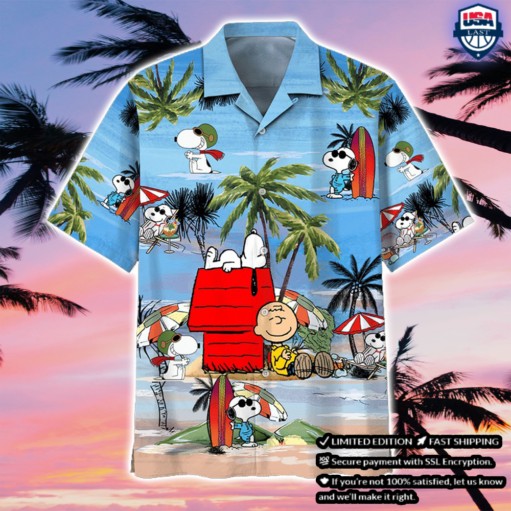 Peanuts Snoopy Summer Time Short Sleeve Hawaiian Shirt