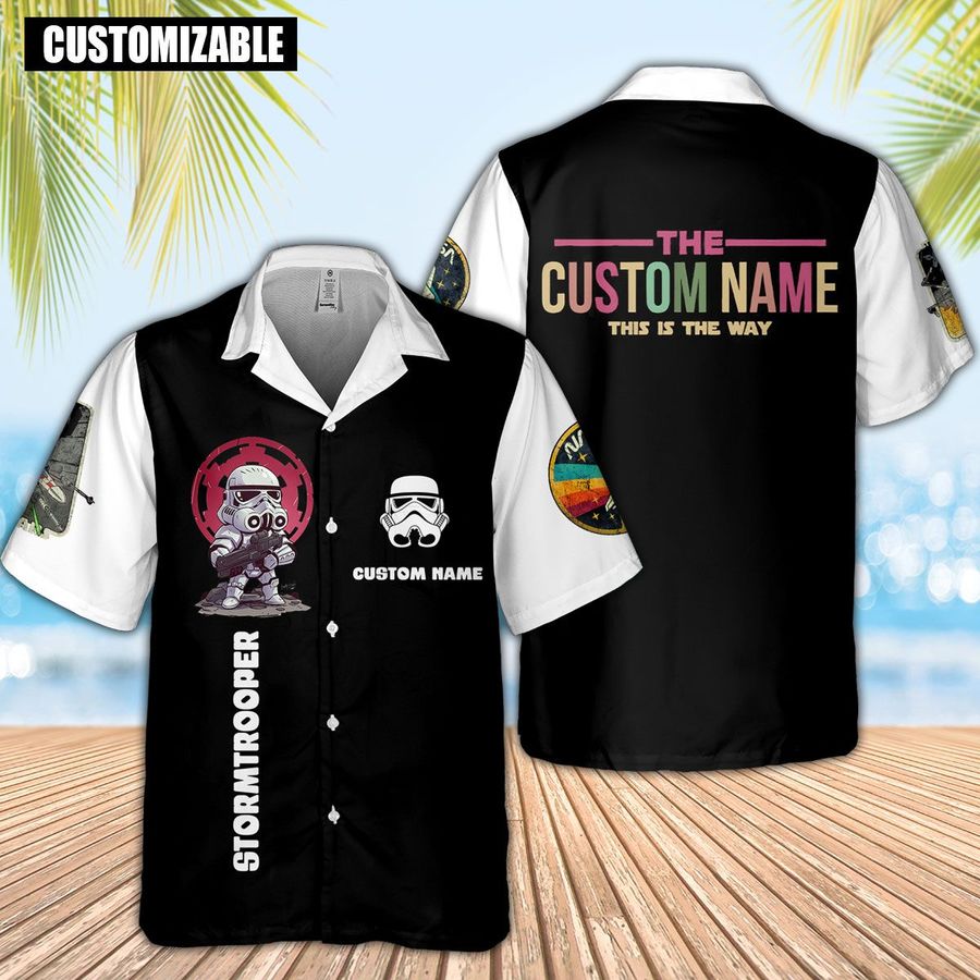 Personalized custom name star wars stormtrooper this is the way hawaiian shirt
