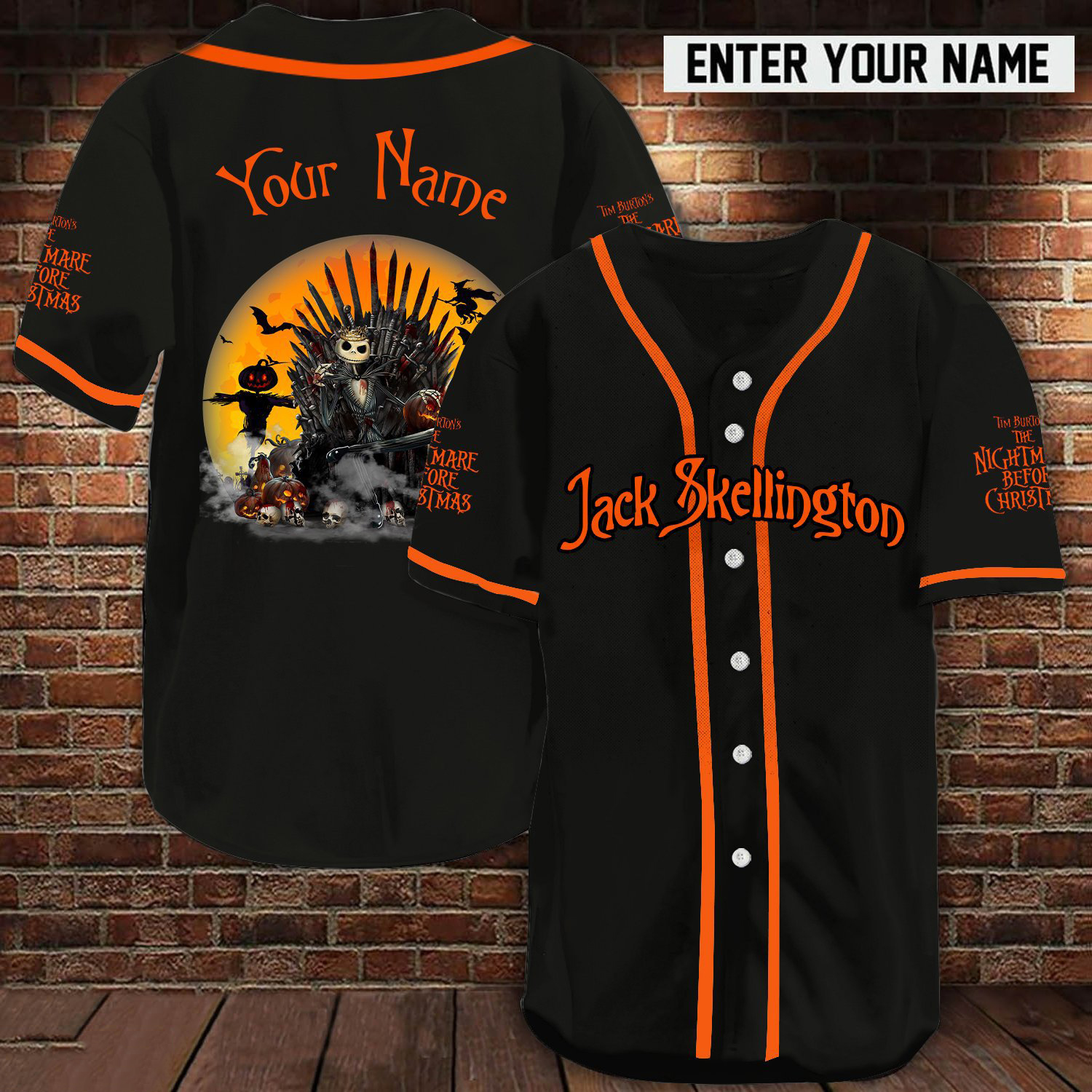 Personalized name Jack Skellington Game Of Thrones baseball jersey shirt