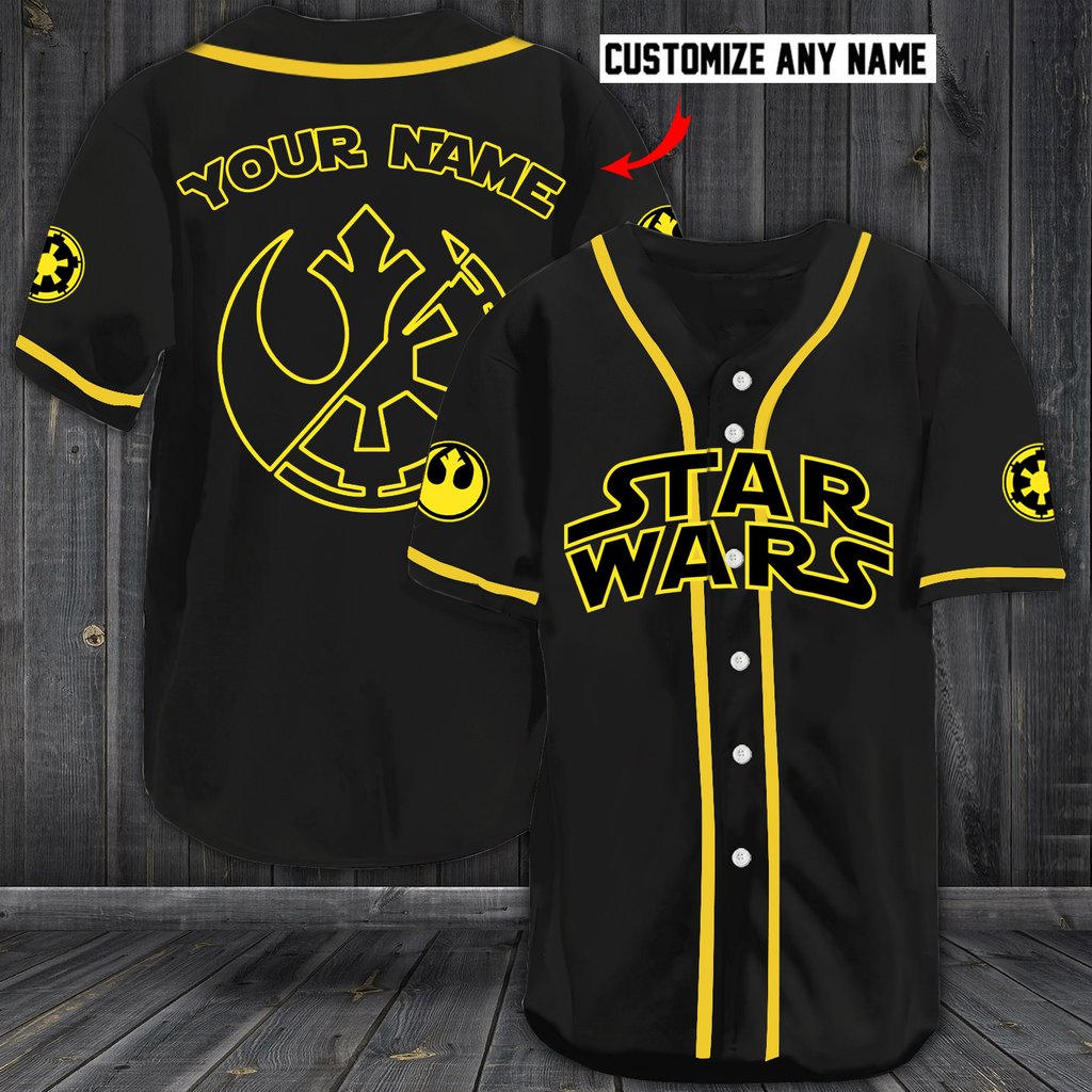 Personalized name star wars baseball jersey