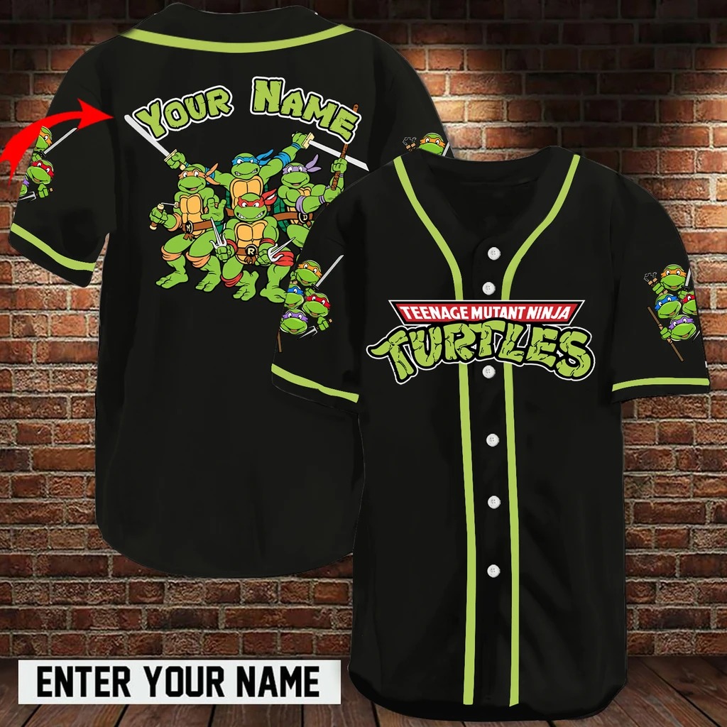 Personalized name teenage mutant ninja turtles baseball jersey